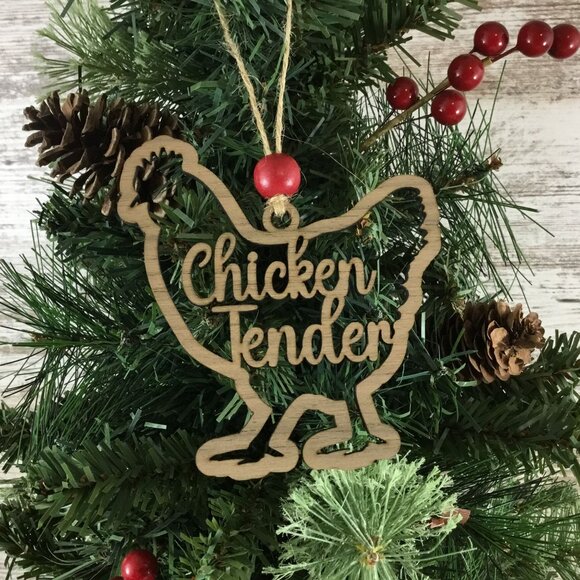 Chicken Tenders Wood Chicken Christmas Ornament - Picture 1 of 5